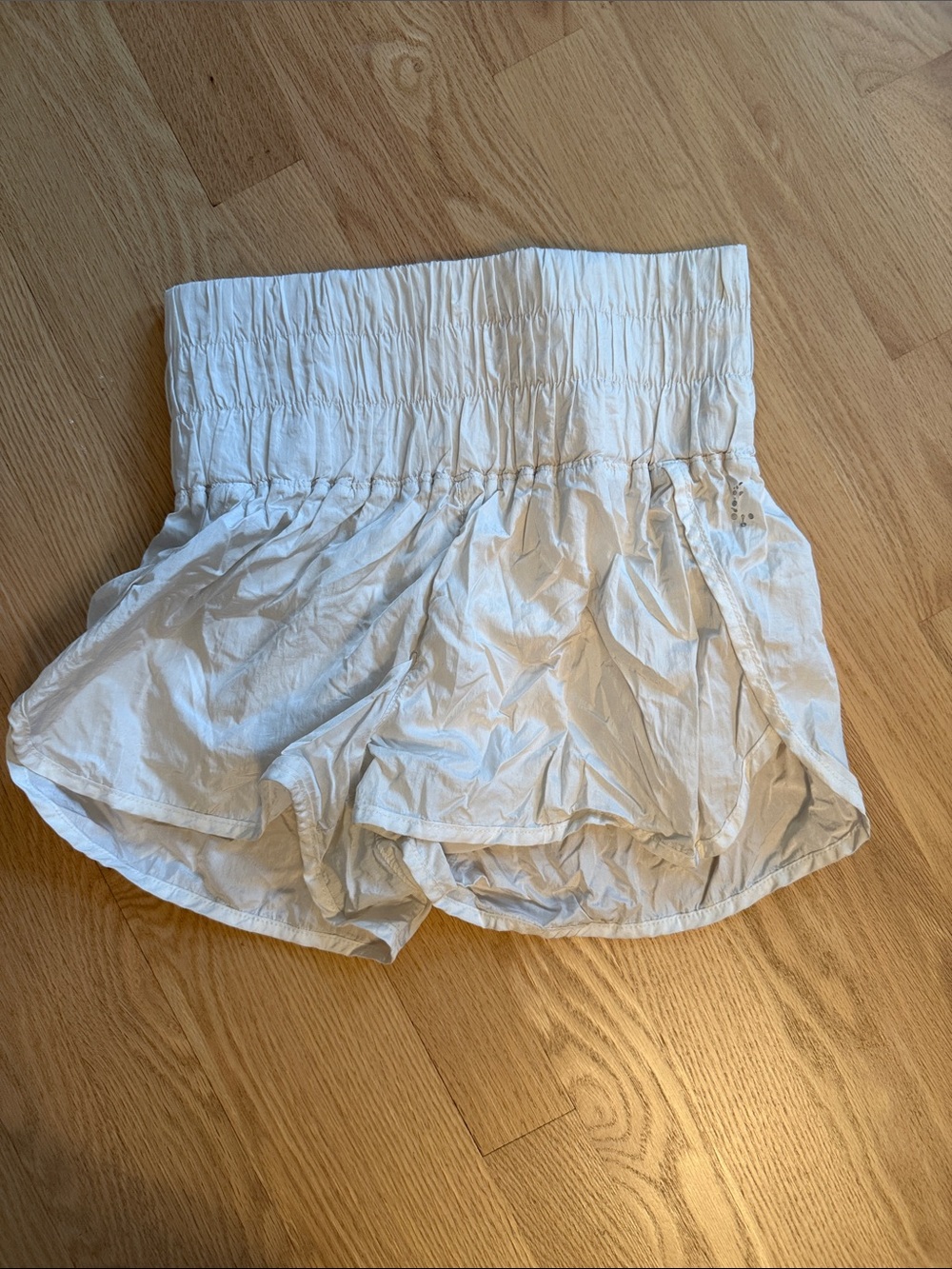 Women's White Elastic-Waist Summer Shorts